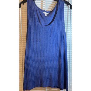 Eileen Fisher 100% Linen Scoop Neck Knit Tank Top in Ocean, Size 1X
